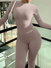 Women's Sexy Solid Color Long Sleeve Jumpsuit